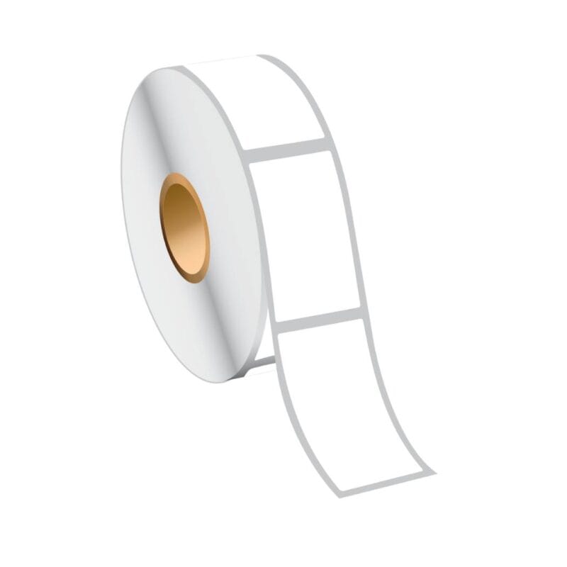 Etiqueta 1"  X 1" Térmico directo, Centro De 3" Con Precorte Rollos De 5000 Pz