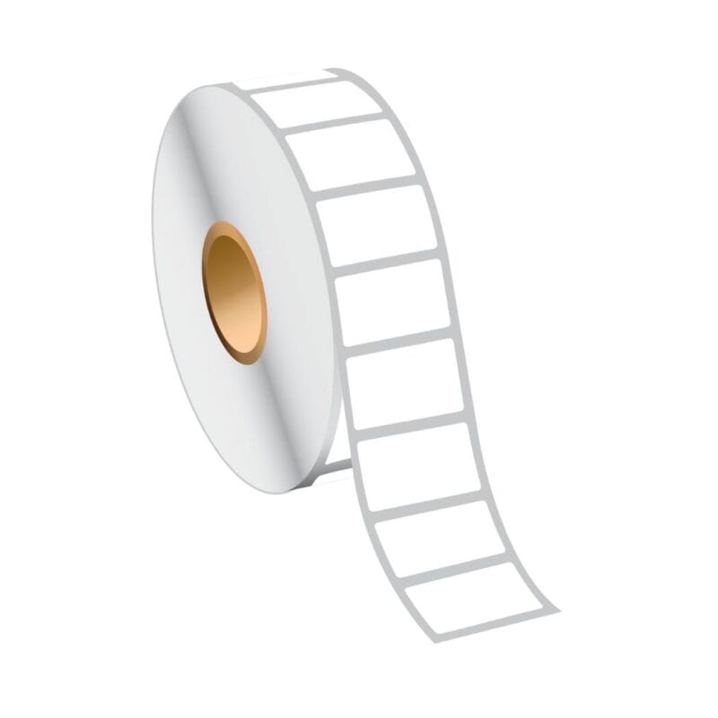 Etiqueta 1 1/2 X 1" Térmico directo, Centro De 3 Con Precorte Rollos De 5000 Pz